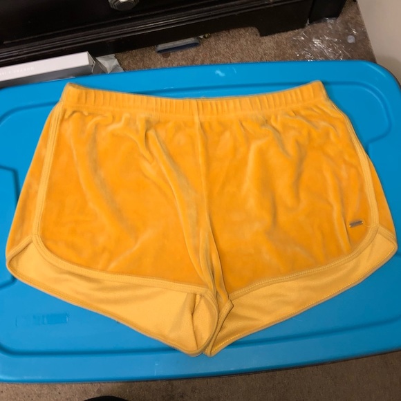 hollister high rise curved hem shorts